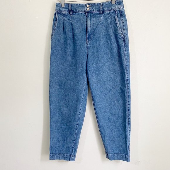 Madewell Denim - Madewell Pleated Taper Wide-Leg Jeans Size 4